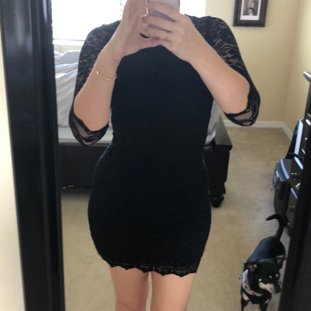 Sexy lace black dress